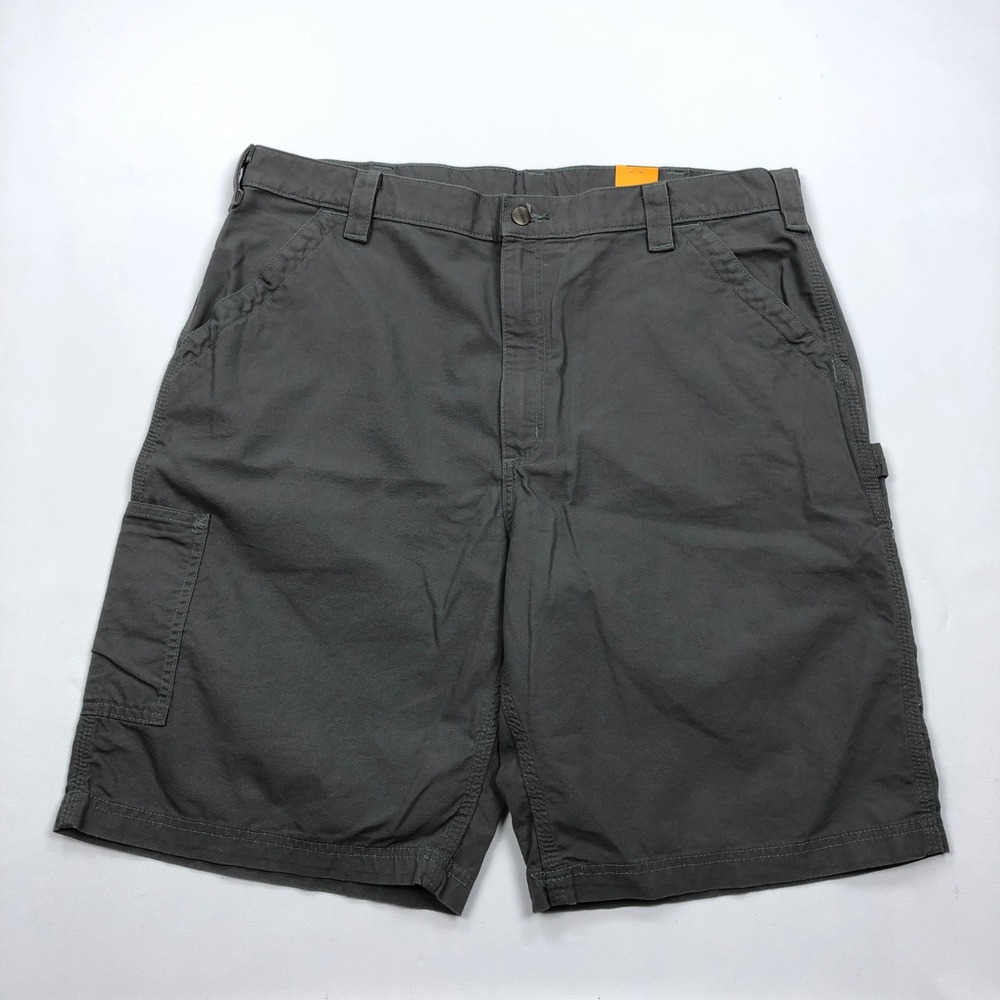 Carhartt Mens Loose Fit Canvas Utility Work Shorts Grey B147 Size 40